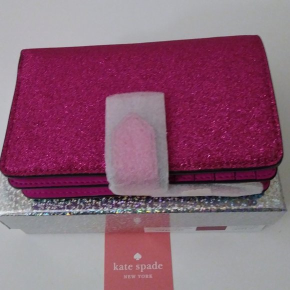 Kate Spade Medium Bi-fold Lola Glitter Wallet - Picture 2 of 16